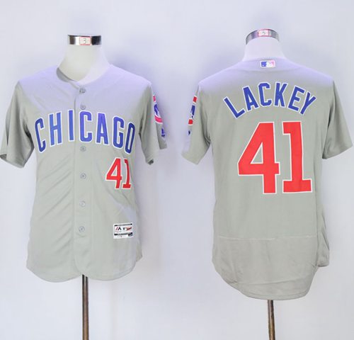 Cubs #41 John Lackey Grey Flexbase Authentic Collection Road Stitched Jersey - Zenithce