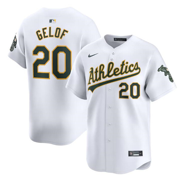 Oakland Athletics #20 Zack Gelof White Home Limited Stitched Jersey - Zenithce