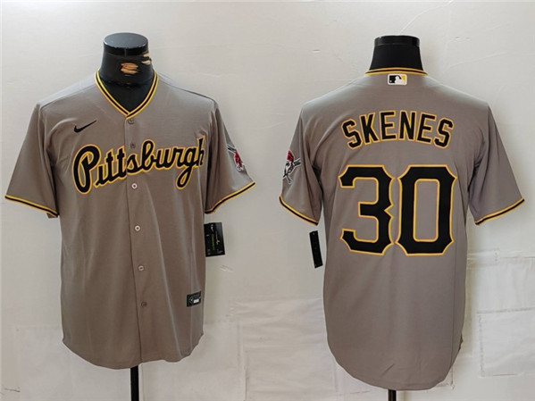 Pittsburgh Pirates #30 Paul Skenes Grey Stitched Jersey - Zenithce