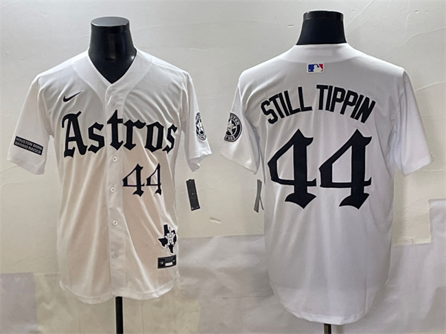 Houston Astros #44 Still Tippin White Gothic 'Houston Born Barrio Raised' Limited Stitched Jersey - Zenithce
