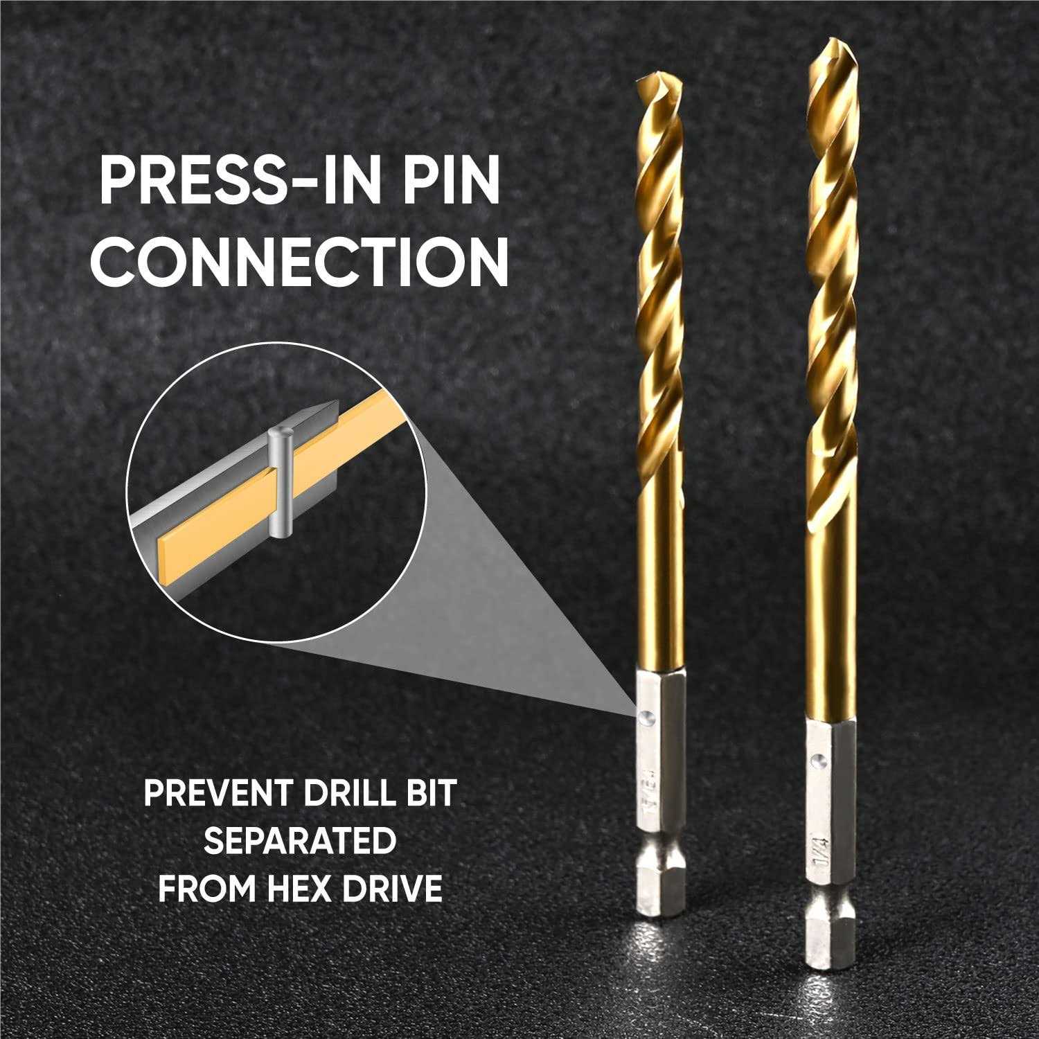 Generic amoolo Titanium Drill Bits Premium 4341 HSS Metal Drill Bits for Wood - Zenithce
