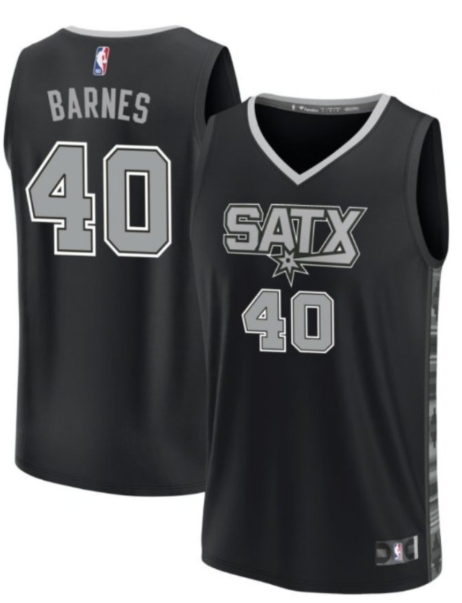 San Antonio Spurs #40 Harrison Barnes Black Statement Edition Stitched Jersey - Zenithce