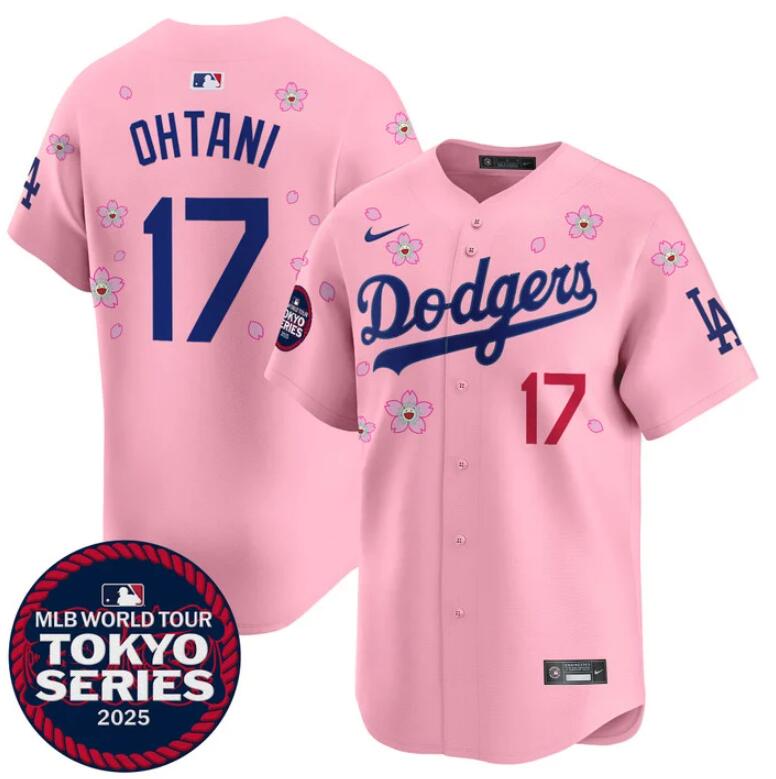 Los Angeles Dodgers #17 Shohei Ohtani Pink 2025 Tokyo Series Limited Stitched Jersey - Zenithce