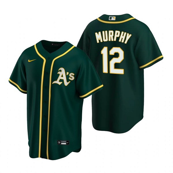 Oakland Athletics #12 Sean Murphy Green Cool Base Stitched Jersey - Zenithce