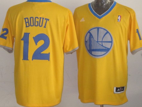 Golden State Warriors #12 Andrew Bogut Revolution 30 Swingman 2013 Christmas Day Yellow Jersey - Zenithce