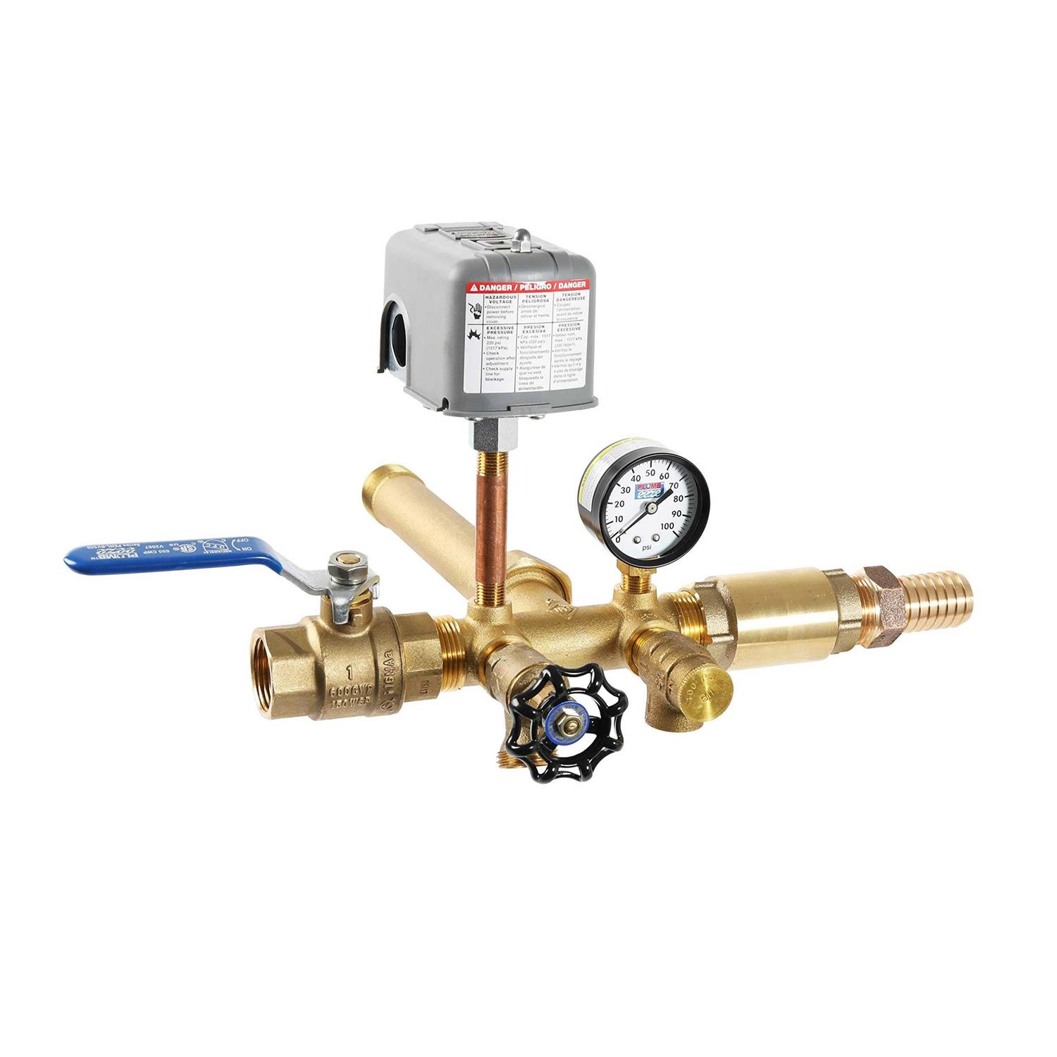 Plumb eeze Pressure Tank Installation Kit with 1 inch Brass Union Tank tee to fit most Pressure tanks with diameters up to 16 inch - Zenithce