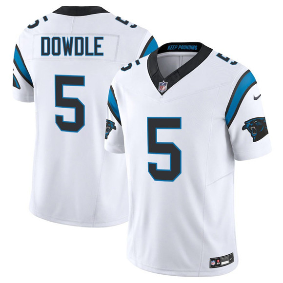 Carolina Panthers #5 Rico Dowdle White 2024 F.U.S.E. Vapor Limited Stitched Jersey - Zenithce