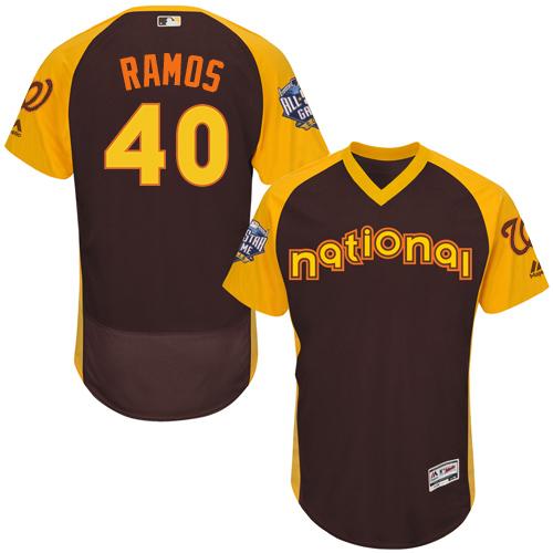 Nationals #40 Wilson Ramos Brown Flexbase Authentic Collection 2016 All-Star National League Stitched Jersey - Zenithce
