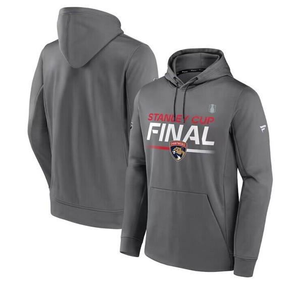 Florida Panthers Gray 2023 Stanley Cup Final Authentic Pro Pullover Hoodie - Zenithce