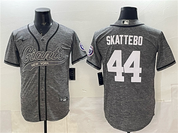New York Giants #44 Cam Skattebo Gray With Patch Cool Base Stitched Jersey - Zenithce