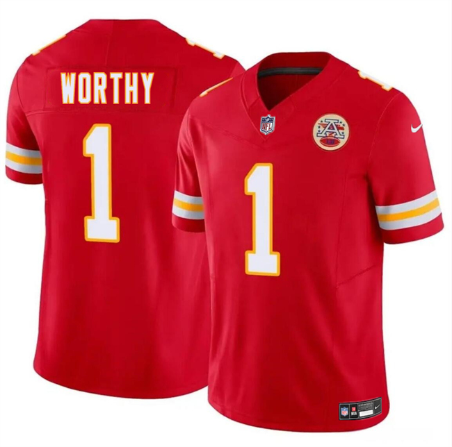 Kansas City Chiefs #1 Xavier Worthy Red 2024 Draft F.U.S.E. Vapor Untouchable Limited Stitched Jersey - Zenithce