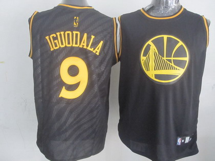 Golden State Warriors #9 Andre Iguodala Revolution 30 Swingman 2014 Black With Gold Jersey - Zenithce