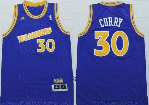 Golden State Warrlors #30 Stephen Curry Blue Throwback Stitched Jersey - Zenithce