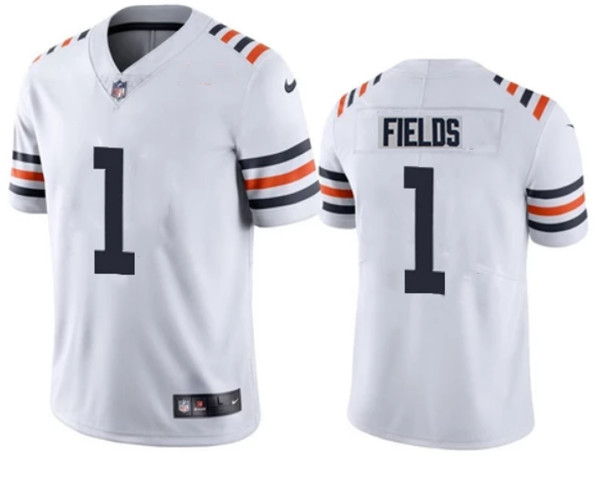 Chicago Bears #1 Justin Fields White Vapor Untouchable Limited Stitched Jersey - Zenithce