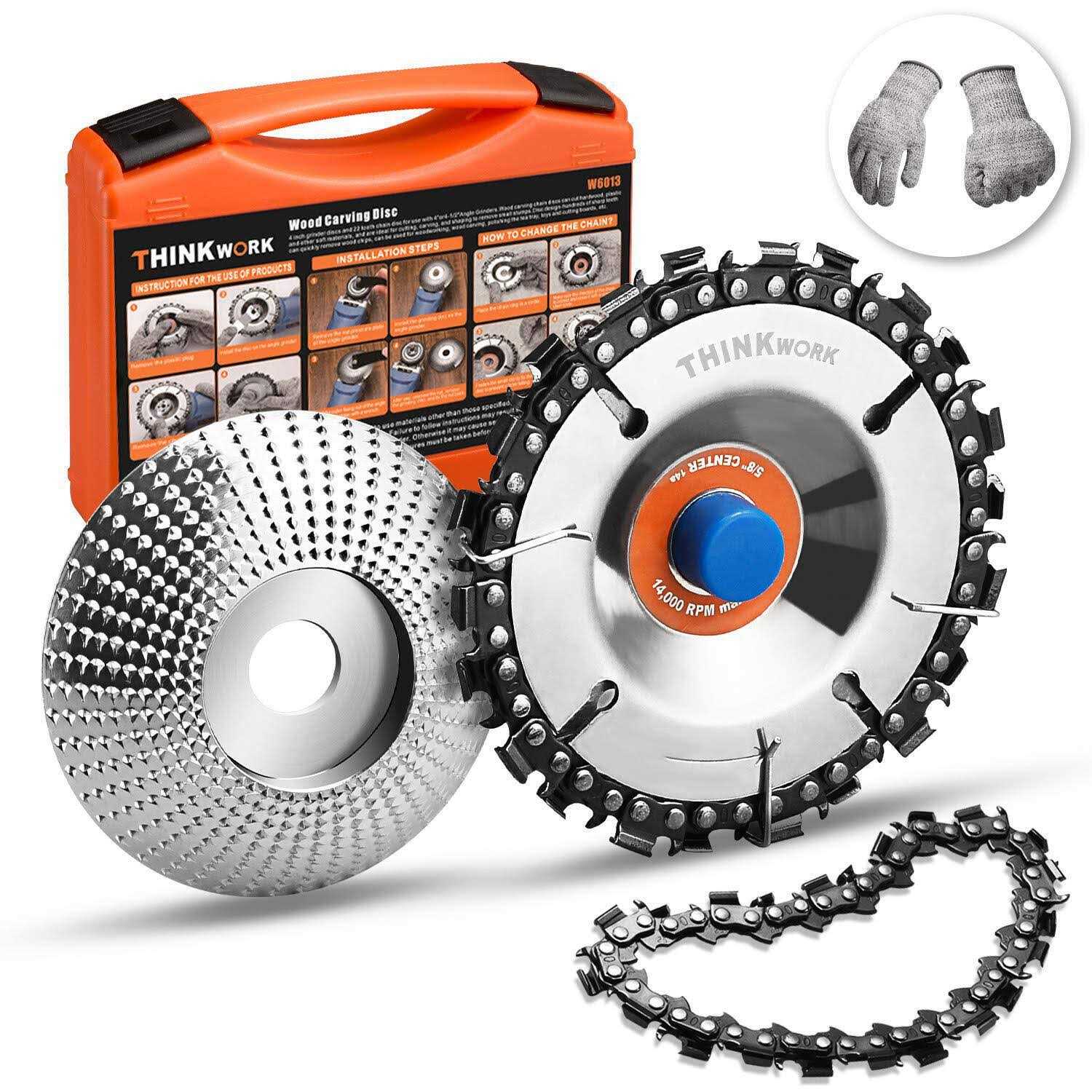 Wood Carving Disc Grinder Wheel Disc 4 Inch Wood Shaping Wheel Wood Grinding Shaping Disc for Angle Grinders with 5/8” Arbor - Zenithce