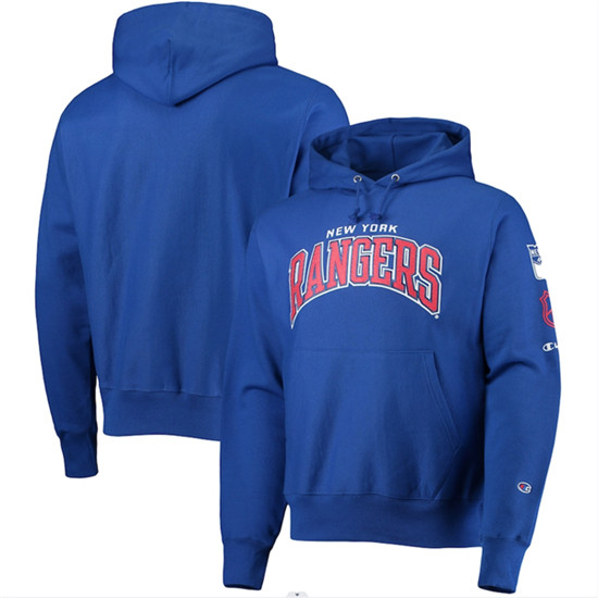 New York Rangers Champion Blue O B Capsule II Pullover Hoodie - Zenithce