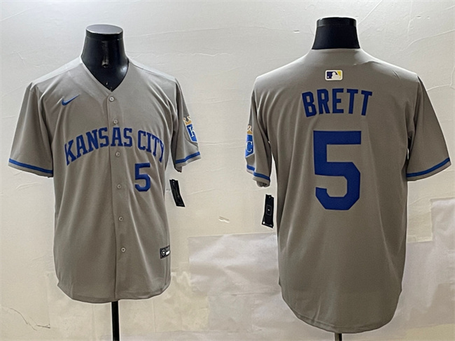 Kansas City Royals #5 George Brett Gray 2024 Away Limited Stitched Jersey - Zenithce