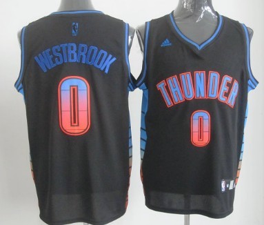 Oklahoma City Thunder #0 Russell Westbrook 2012 Vibe Black Fashion Jersey - Zenithce