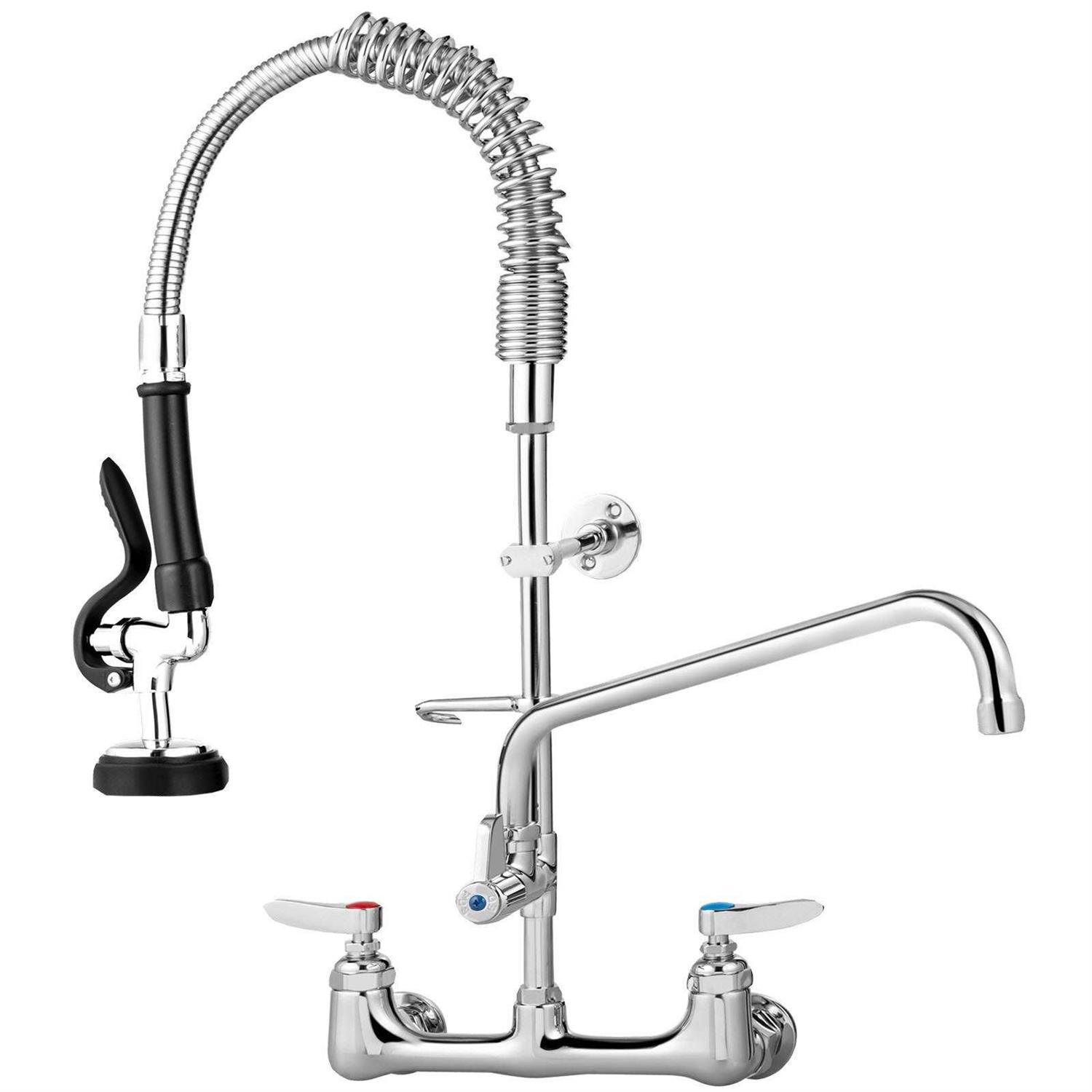 VEVOR Commercial Hand Sink with Faucet and Side Splash Nsf Stainless Steel Sink for Washing - Zenithce