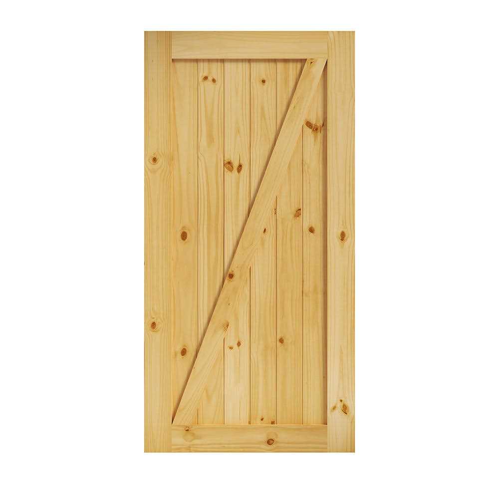 EightDoors Z-Shape Knotty Pine Barn Door Slab - Zenithce