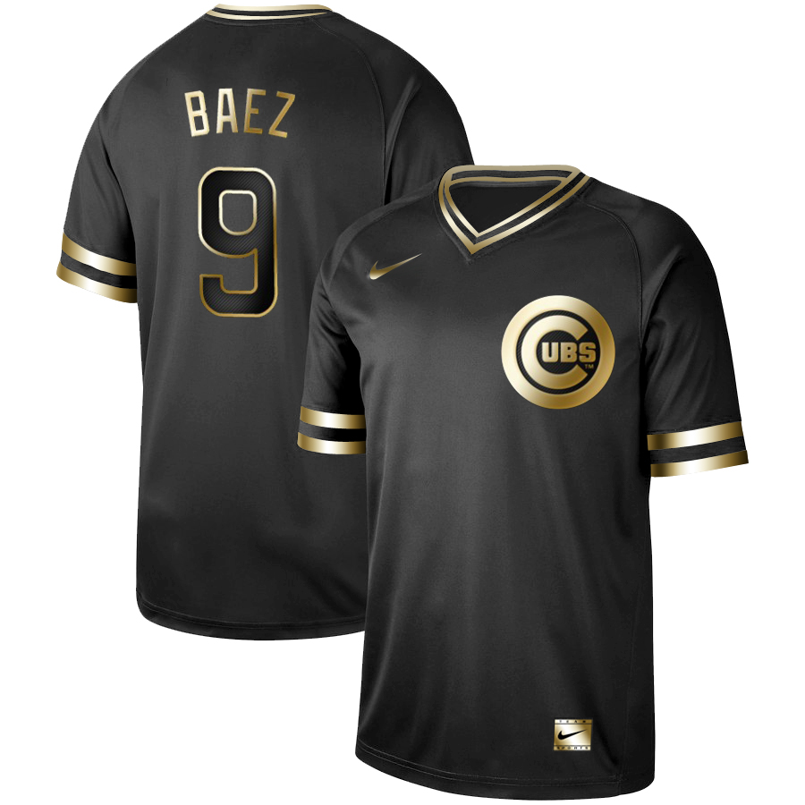 Chicago Cubs #9 Javier Baez Black Gold Stitched Jersey - Zenithce