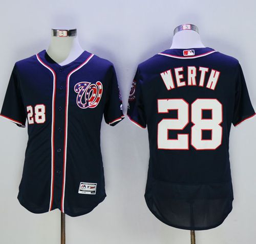 Nationals #28 Jayson Werth Navy Blue Flexbase Authentic Collection Stitched Jersey - Zenithce
