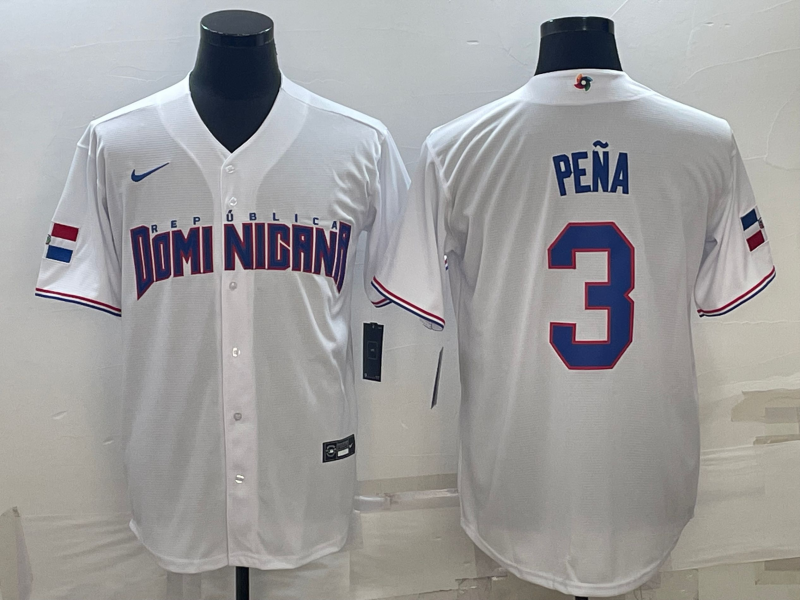 Dominican Republic #3 Jeremy PeNa 2023 White World Classic Stitched Jersey - Zenithce