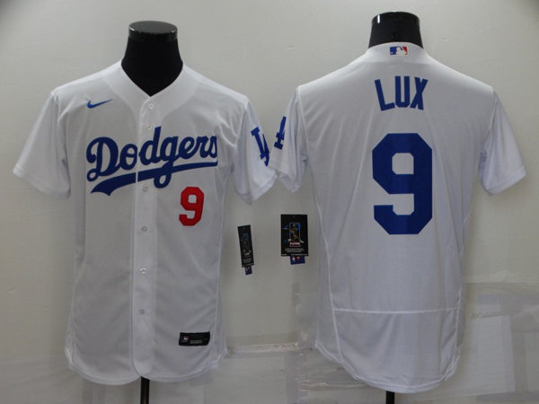 Los Angeles Dodgers #9 Gavin Lux White Flex Base Stitched Jersey - Zenithce