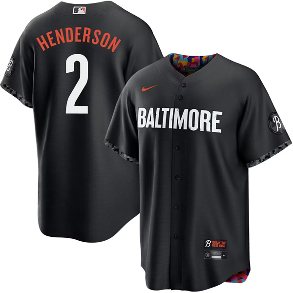 Baltimore Orioles #2 Gunnar Henderson Black 2023 City Connect Cool Base Stitched Jersey - Zenithce