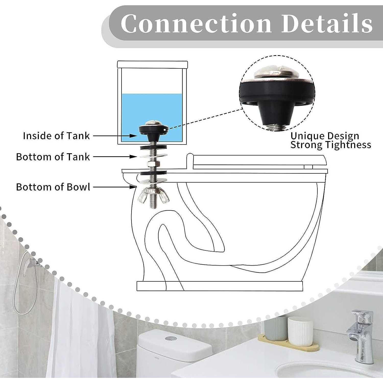 Heavy Duty Toilet Bolts, Rubber And Stainless Steel Washer Gaskets, And An - Zenithce