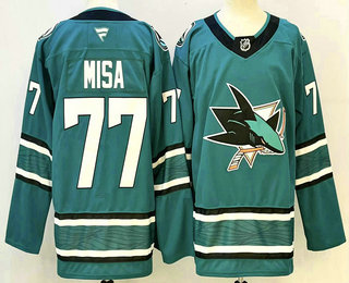 San Jose Sharks #77 Michael Misa Teal Authentic Jersey - Zenithce