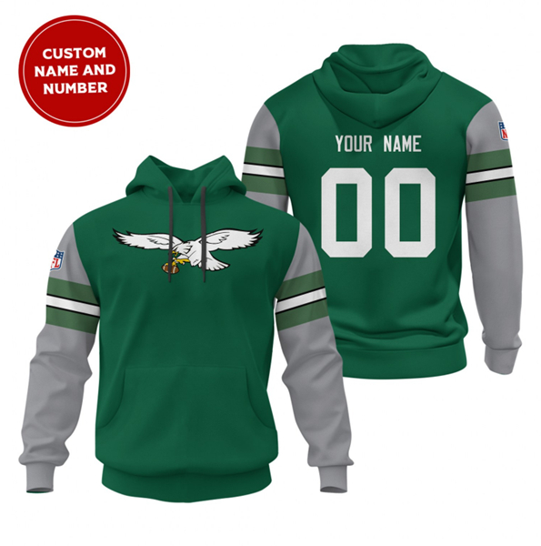 Philadelphia Eagles Green Custom Sideline Alternate Club Pullover Stitched Hoodie - Zenithce