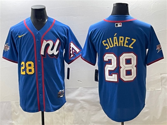 National League #28 Eugenio Suárez Blue 2025 All-Star Edition Limited Stitched Jersey - Zenithce