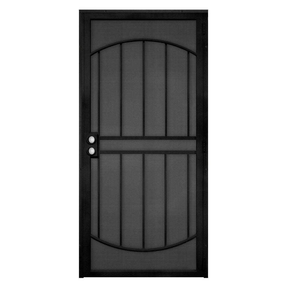 Unique Home Designs 36 in. x 96 in. Arcada Surface Mount Steel Security Door with Expanded Metal Screen - Zenithce