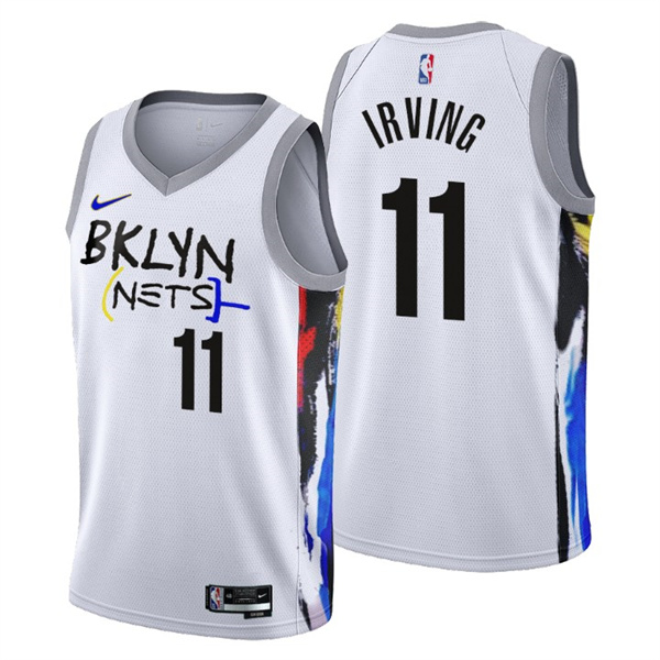 Brooklyn Nets #11 Kyrie Irving 2022-23 White City Edition Stitched Jersey - Zenithce