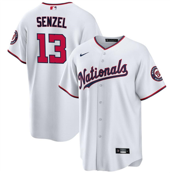 Washington Nationals #13 Nick Senzel White Cool Base Stitched Jersey - Zenithce