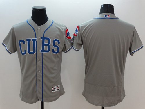 Cubs Blank Grey Flexbase Authentic Collection Alternate Road Stitched Jersey - Zenithce