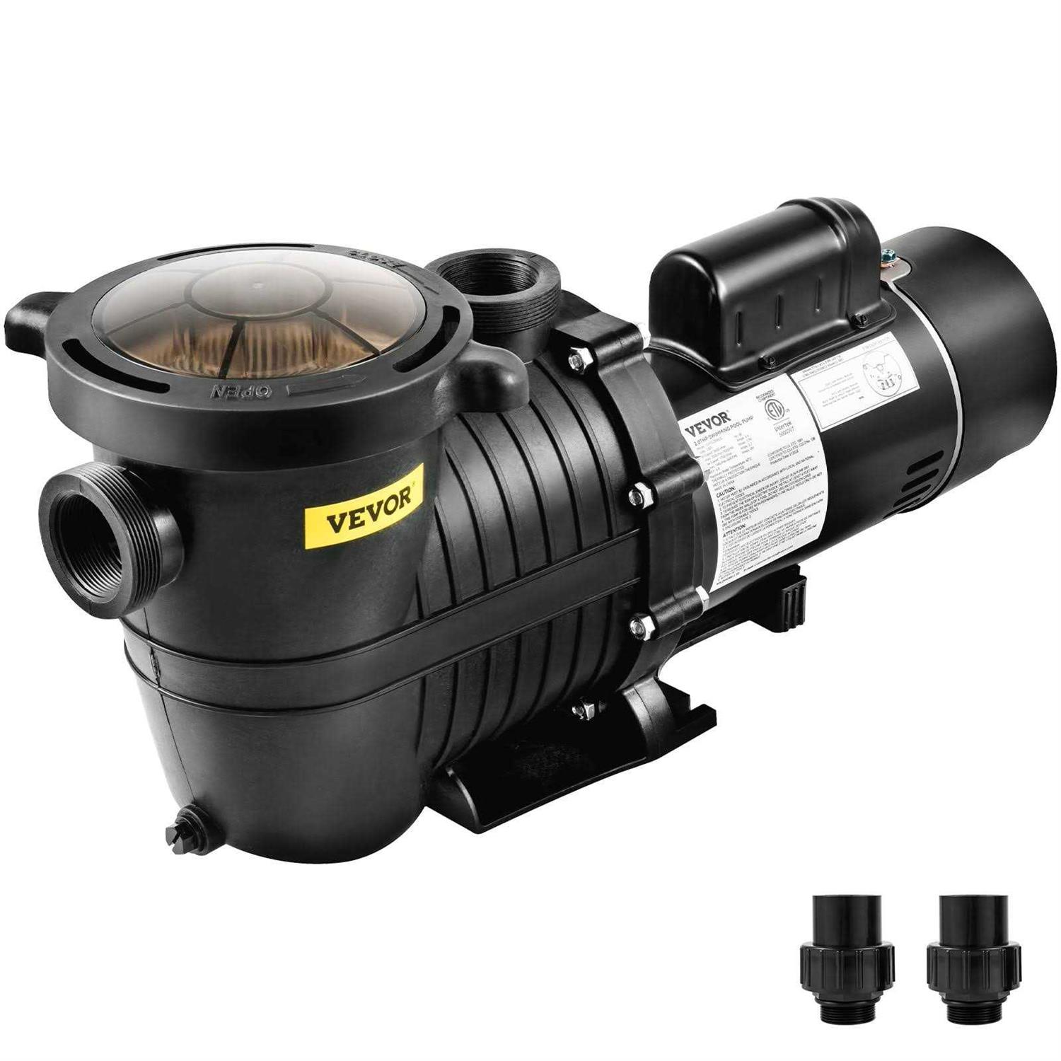 VEVOR 230V 1.5HP Pool Pump Dual Speed Pool Pump 5400GPH 1100W Powerful Self Primming SSYCBWC112HP9HJ3QV7 - Zenithce