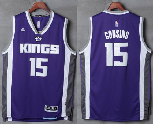 Sacramento Kings #15 DeMarcus Cousins NEW Purple Stitched 2016-17 adidas Revolution 30 Swingman Jersey - Zenithce