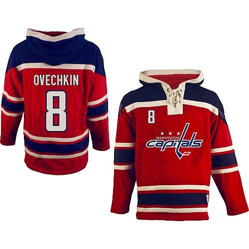 Capitals #8 Alex Ovechkin Red Sawyer Hooded Sweatshirt Stitched Jersey - Zenithce