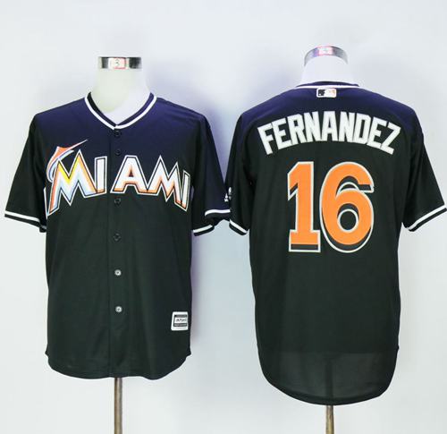 Marlins #16 Jose Fernandez Black New Cool Base Stitched Jersey - Zenithce