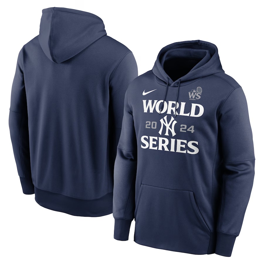 New York Yankees Navy 2024 World Series Collection Therma Pullover Hoodie - Zenithce