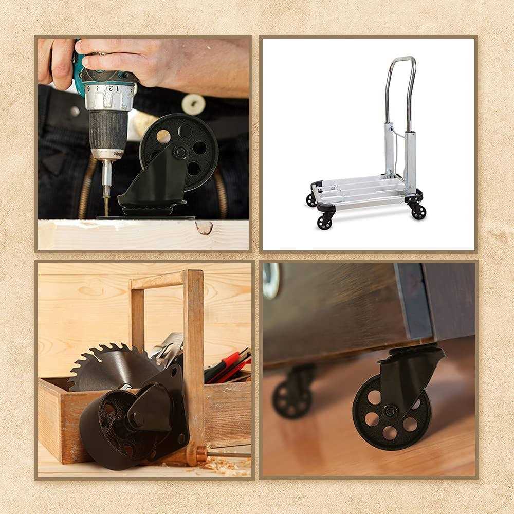 Factorduty 4 All Black Metal Swivel Plate Caster Wheels w/Brake Lock Heavy Duty High-Gauge Steel - Zenithce