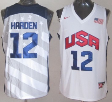 2012 Olympics Team USA #12 James Harden Revolution 30 Swingman White Jersey - Zenithce