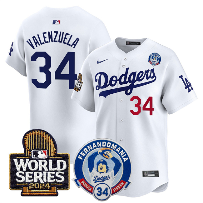 Los Angeles Dodgers #34 Toro Valenzuela White 2024 World Series Vapor Premier Limited Stitched Jersey - Zenithce