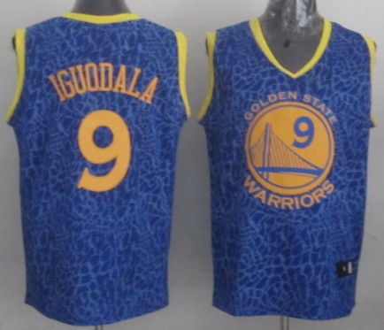 Golden State Warriors #9 Andre Iguodala Blue Leopard Print Fashion Jersey - Zenithce