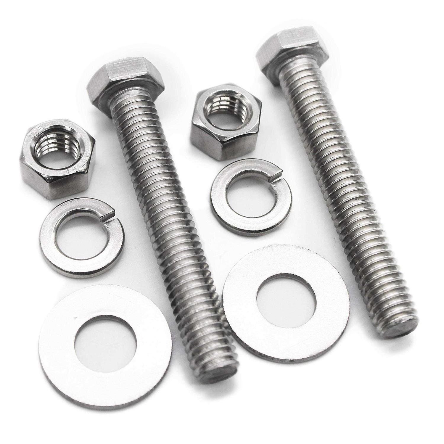 Fullerkreg Stainless Steel Hex Head Screws Bolts Nuts Flat & Lock Washers - Zenithce