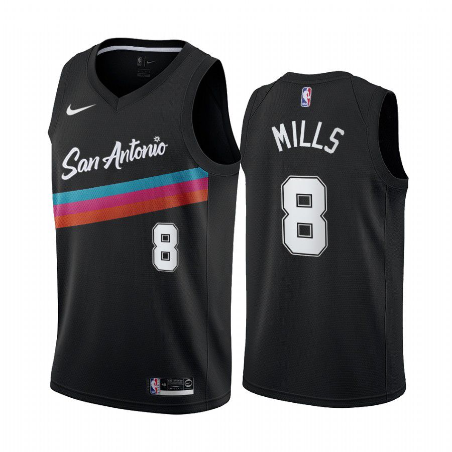 San Antonio Spurs #8 patty mills black city edition fiesta colors 2020 jersey - Zenithce