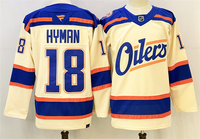 Edmonton Oilers #18 Zach Hyman Light Beige 2025 Alternate Stitched Jersey - Zenithce