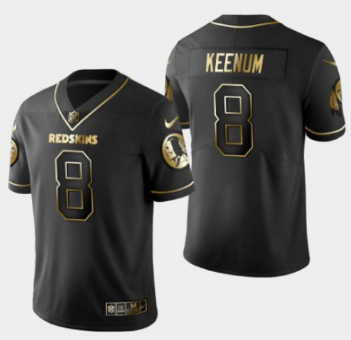 Redskins #8 Case Keenum 2019 Black Gold Edition Stitched Jersey - Zenithce